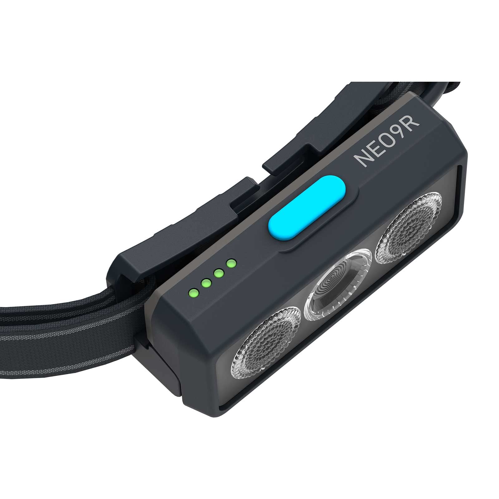 Ledlenser NEO9R - Lampe frontale rechargeable LED avec sangle de poitrine, ultra-lumineuse de 1 200 lm, 120h d'autonomie, bandeau réfléchissant- Pour le trail-running, la randonnée, le cyclisme - Bleu