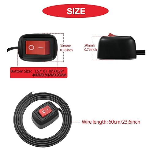 Miniatura 4 de Interruptor basculante para coche, interruptor de encendido y apagado, interruptor de botón pulsador de CC de 12 V, interruptor de tira de luz LED,