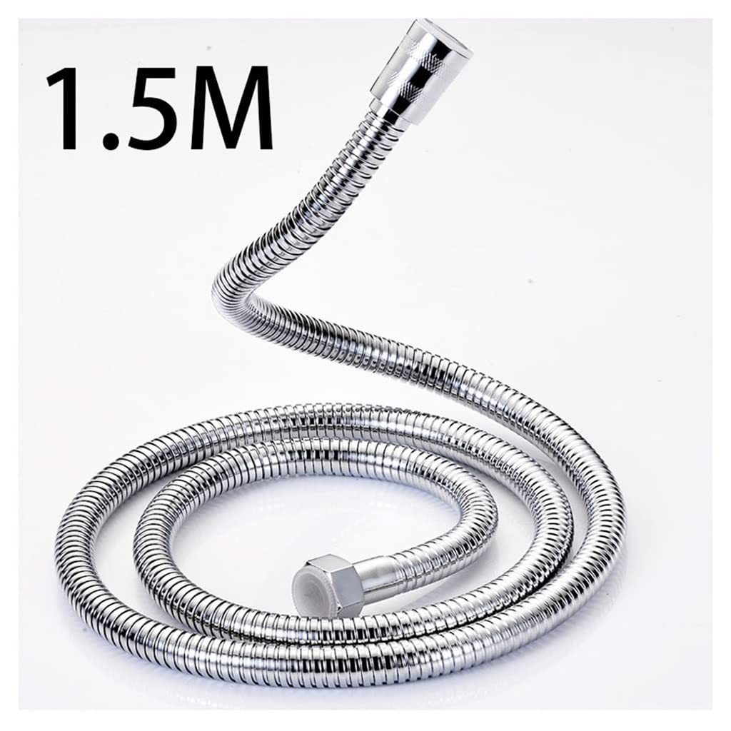Tubo de ducha antitorsión, Ducha flexible de acero inoxidable, manguera larga for ducha, extensión de manguera de agua, tubería de plomería, tubo de tracción, accesorios de baño(1.5m)