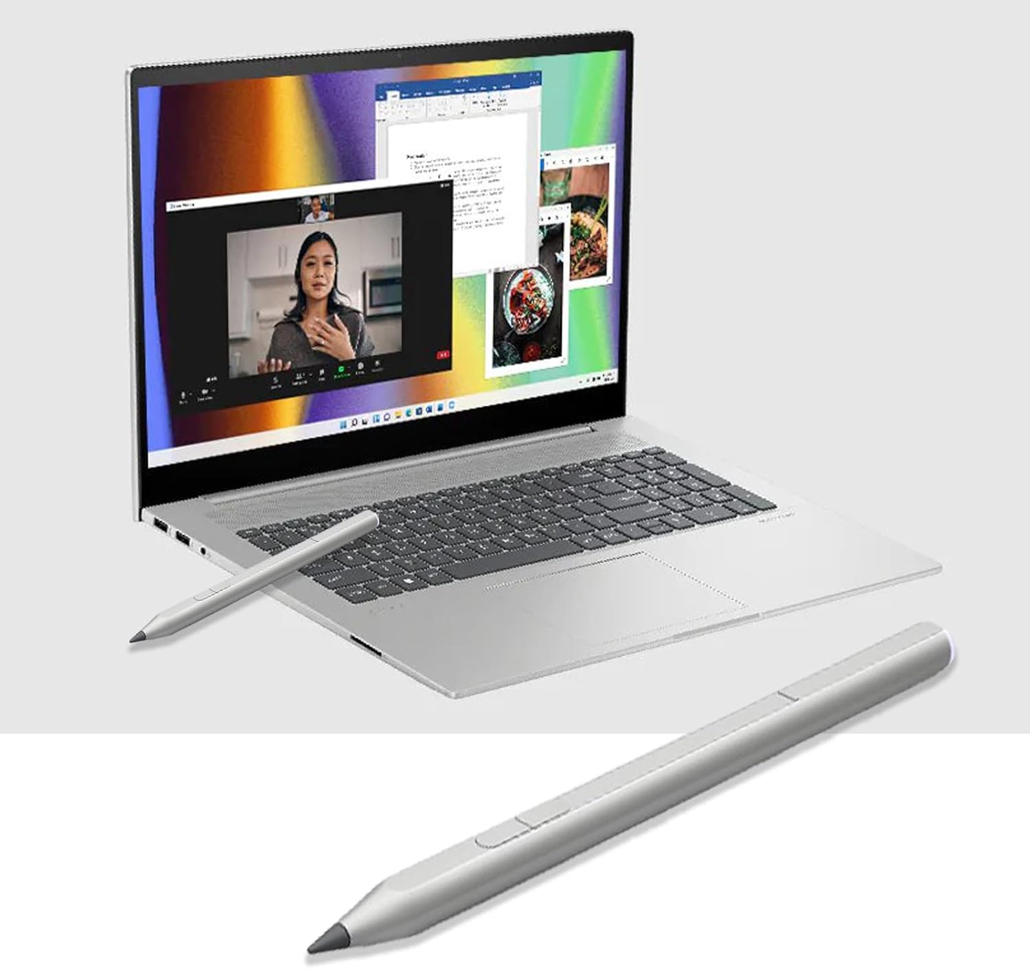 Rechargeable MPP 2.0 Tilt Pen for HP Rechargeable MPP 2.0 Tilt Pen for HP Envy X360 Pavilion X360 Specter X360 Spectre X2 Envy X2,4096 Pressure and Palm-Rejection (Silvery,3J122AA)