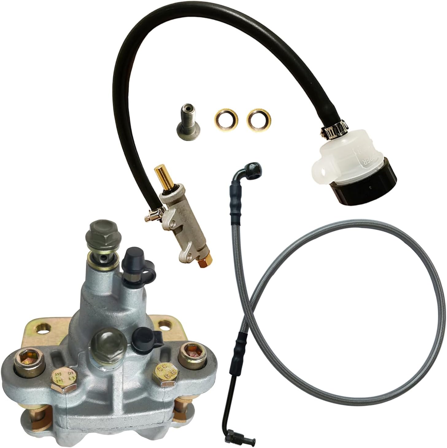 Rear Brake Caliper & Master Cylinder & Brake Hose Line Compatible with Polaris Magnum 500 330 325 X-pedition 425 325 2002-2006 OEM # 1910425 1910311 1910791