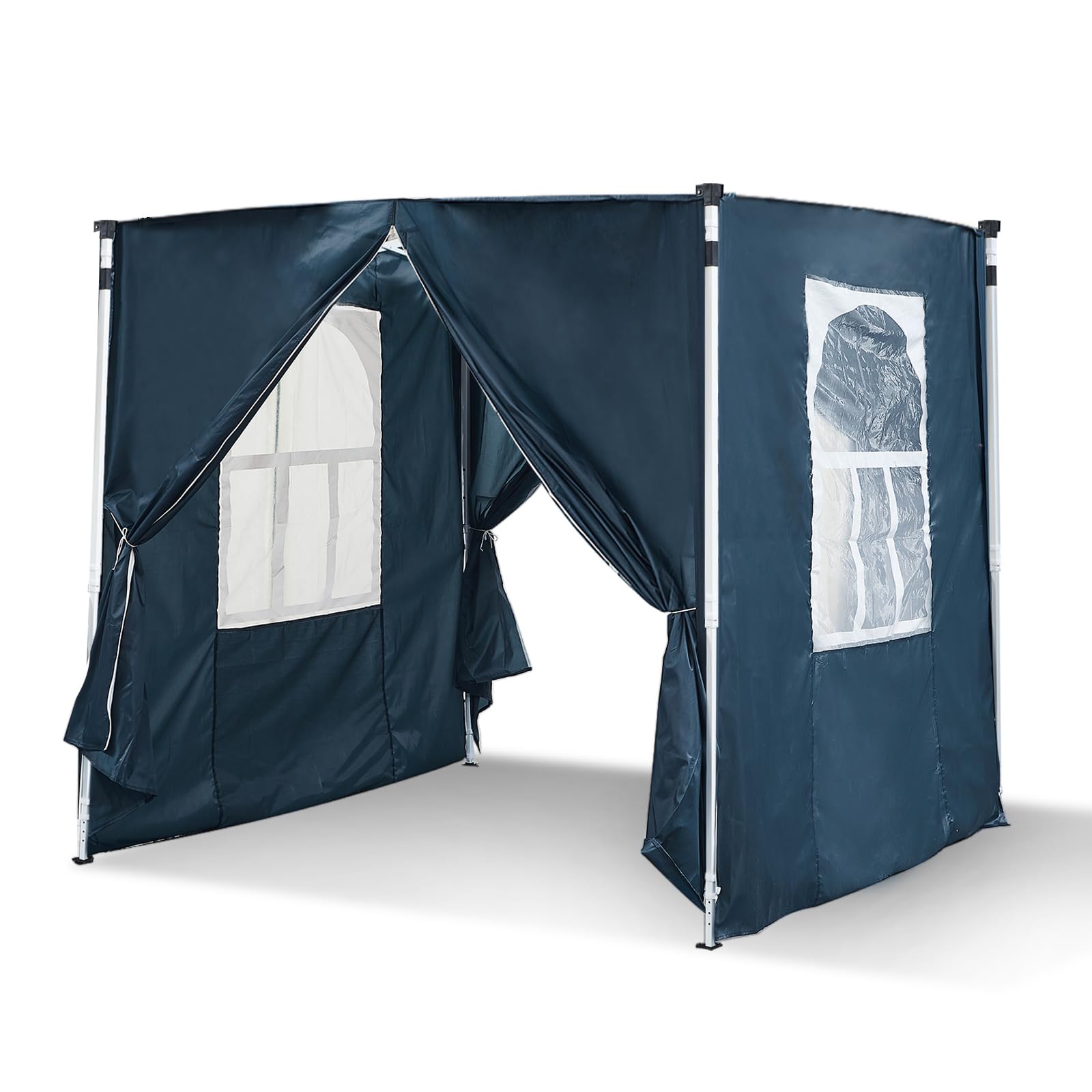 LEMROE Gazebo Side Panels 2x2m Water-Resistant 210D Replacement Sidewall with Zippers and Transparent Windows for Garden Gazebos (Blue-2ร2m)