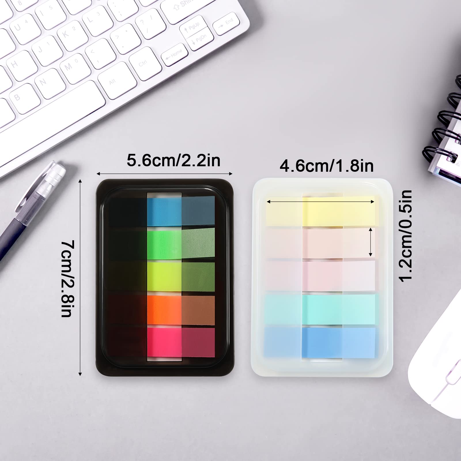 600 Pcs Sticky Index Tabs - Writable Page Markers For Books & Files In Pink & Purple
