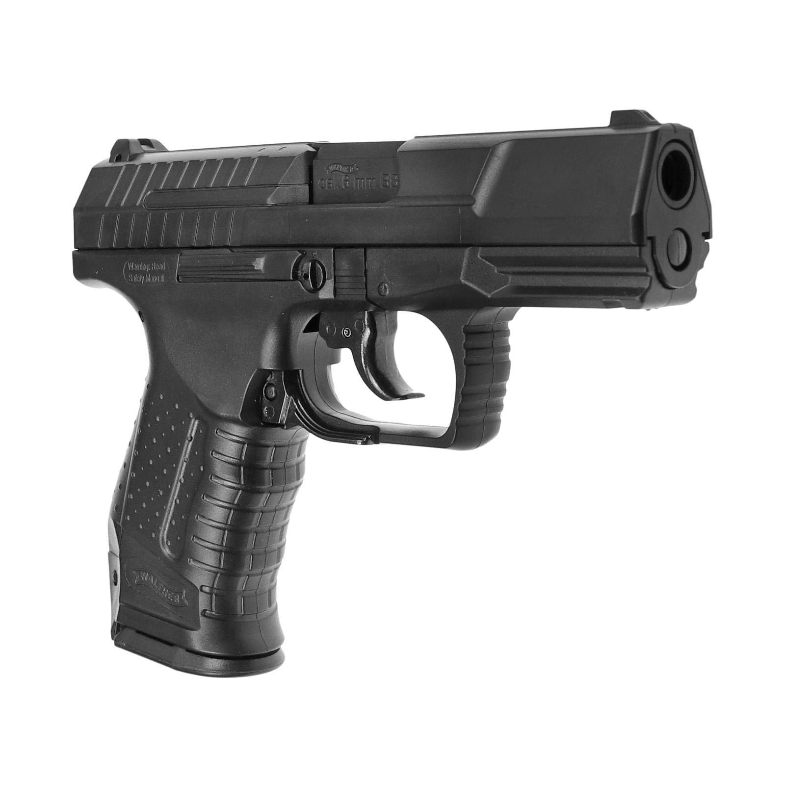 OpTacs Walther P99 Softair Pistole Federdruck 0,5 Joule Set – mit 50 Zielscheiben & 1.000 BB Kugeln 6 mm – präzises Einsteiger Airsoft Komplettset