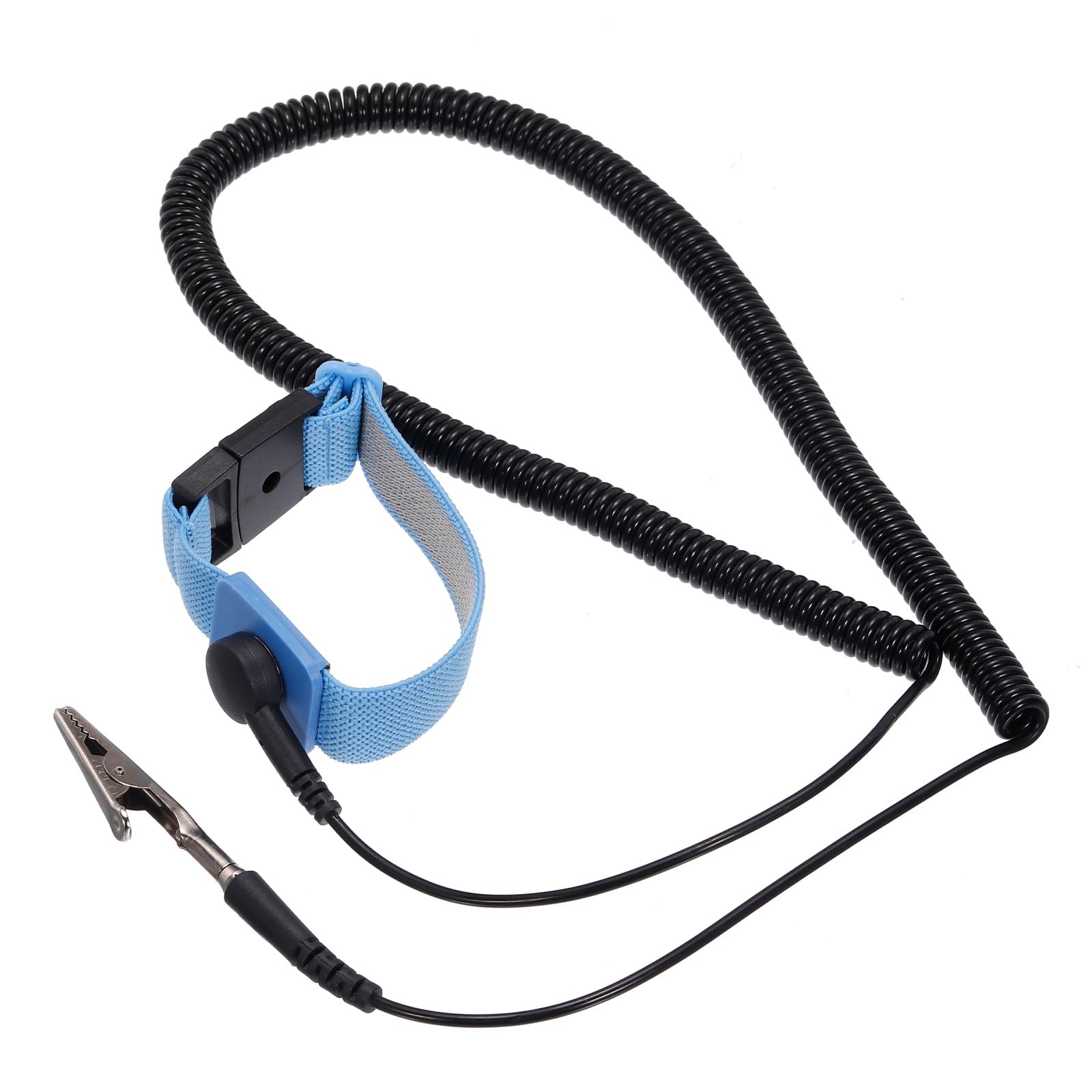 sourcing map ESD Anti Static Strap 16.4ft Blue Black Adjustable ESD Anti-Static Ankle Strap for Computer Electronics Repair