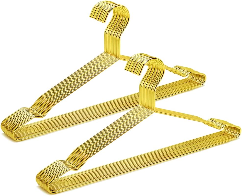 ARLYSING Shiny Gold Metal Pants Hangers Pack of 20, Gold Trouser