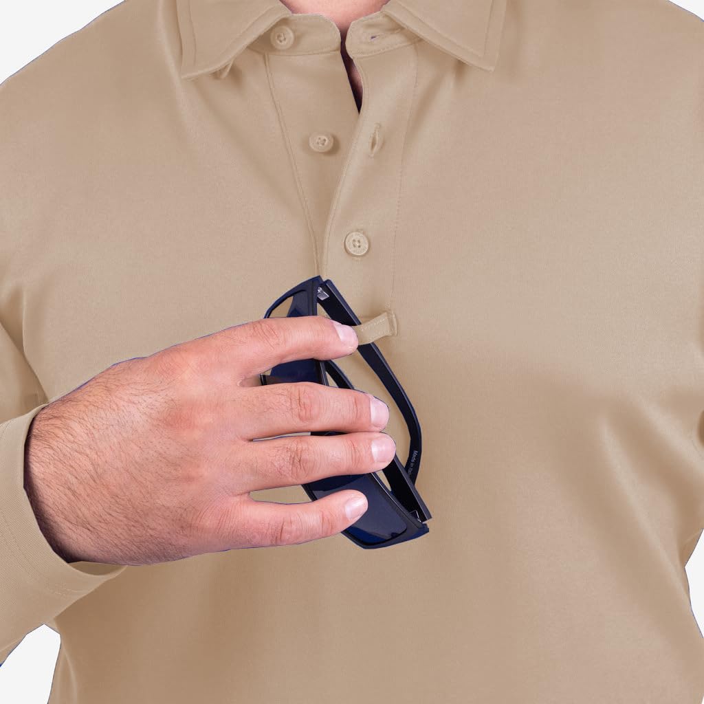 Propper I.C.E. Polo de Manga Larga, Hombre, F5315, Bronceado Plateado, Extra-Large