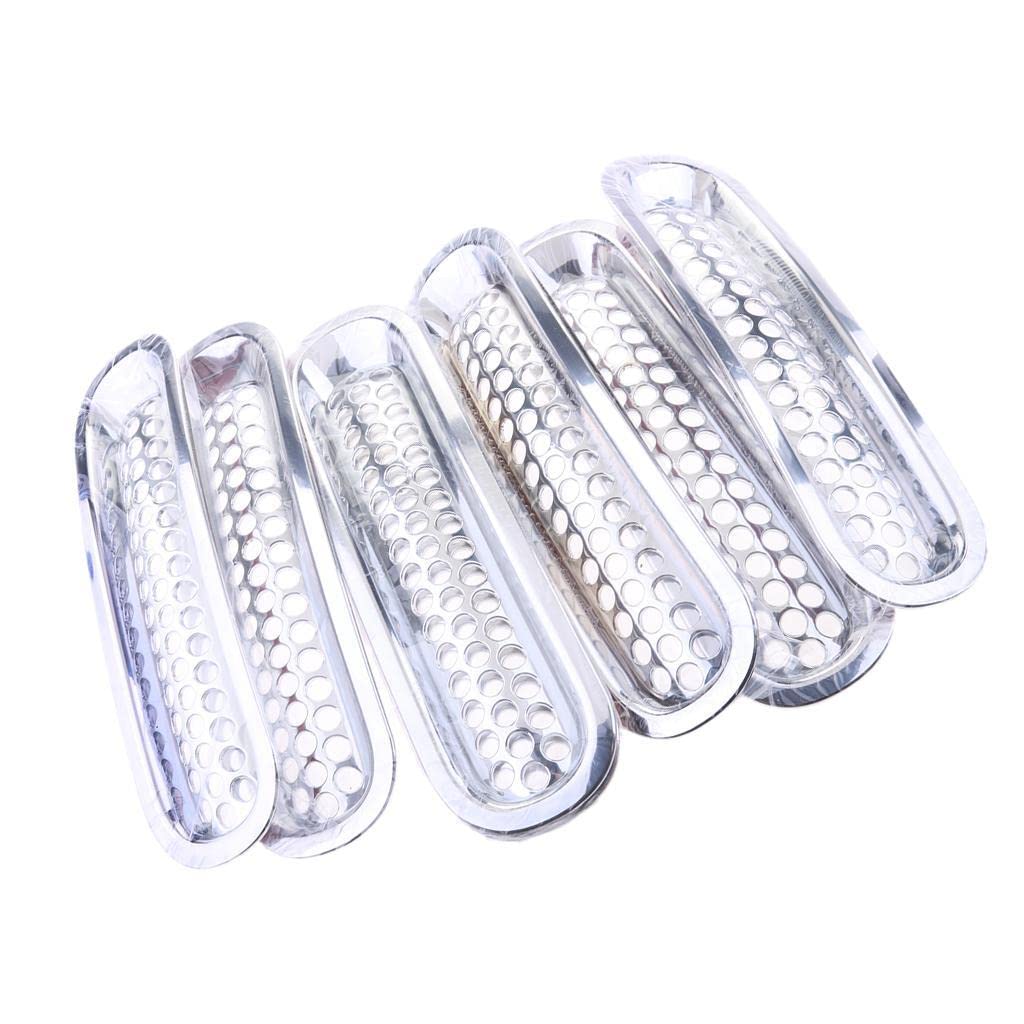 CALANDIS 7 Pieces Chrome Car Front Grille Cover Insert Mesh Grill for Jeep Wrangler