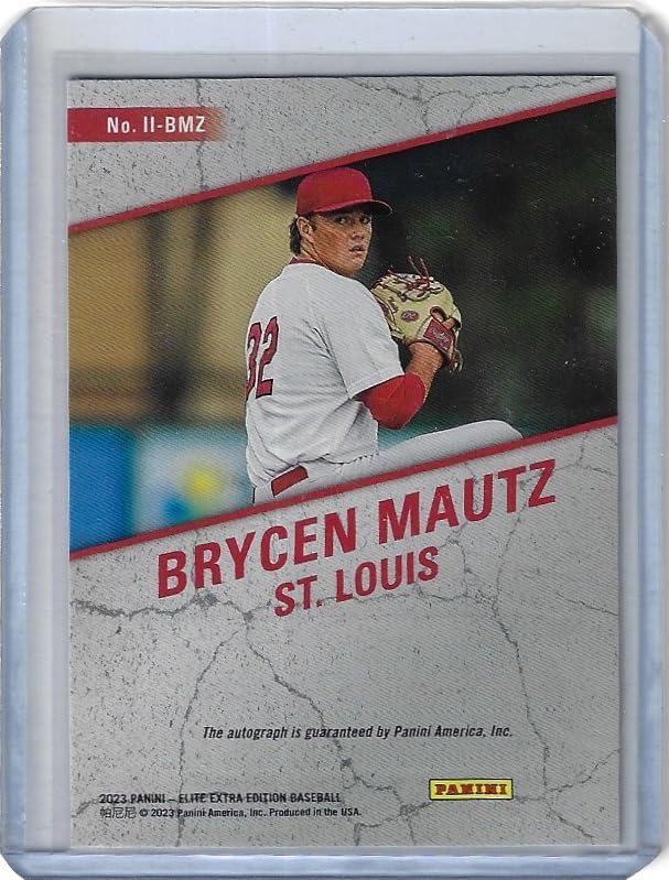 Brycen Mautz Autographed Impact Impressions Collectible Baseball Card - 2023 Panini Elite Extra Edition Baseball Card #II-BMZ (Cardinals)