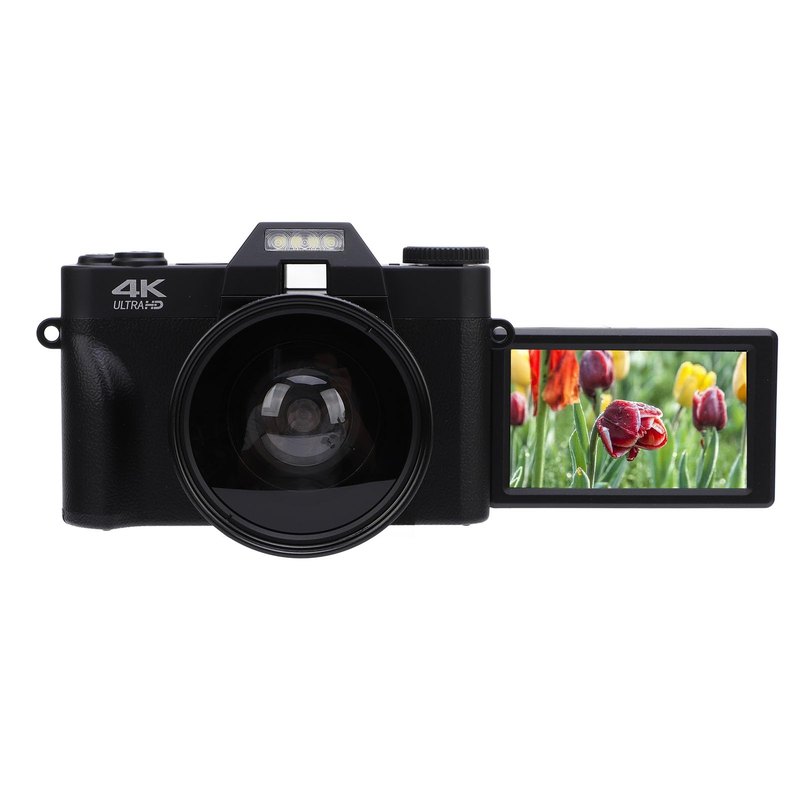 Cyfrowy Aparat Fotograficzny 4K do Fotografii, Aparat do Vlogowania 56 MP, 3-calowy Ekran Dotykowy IPS, Cyfrowy Aparat Typu „wskaż i Zrób zdjęcie” z 16-krotnym Zoomem, Kompaktowy