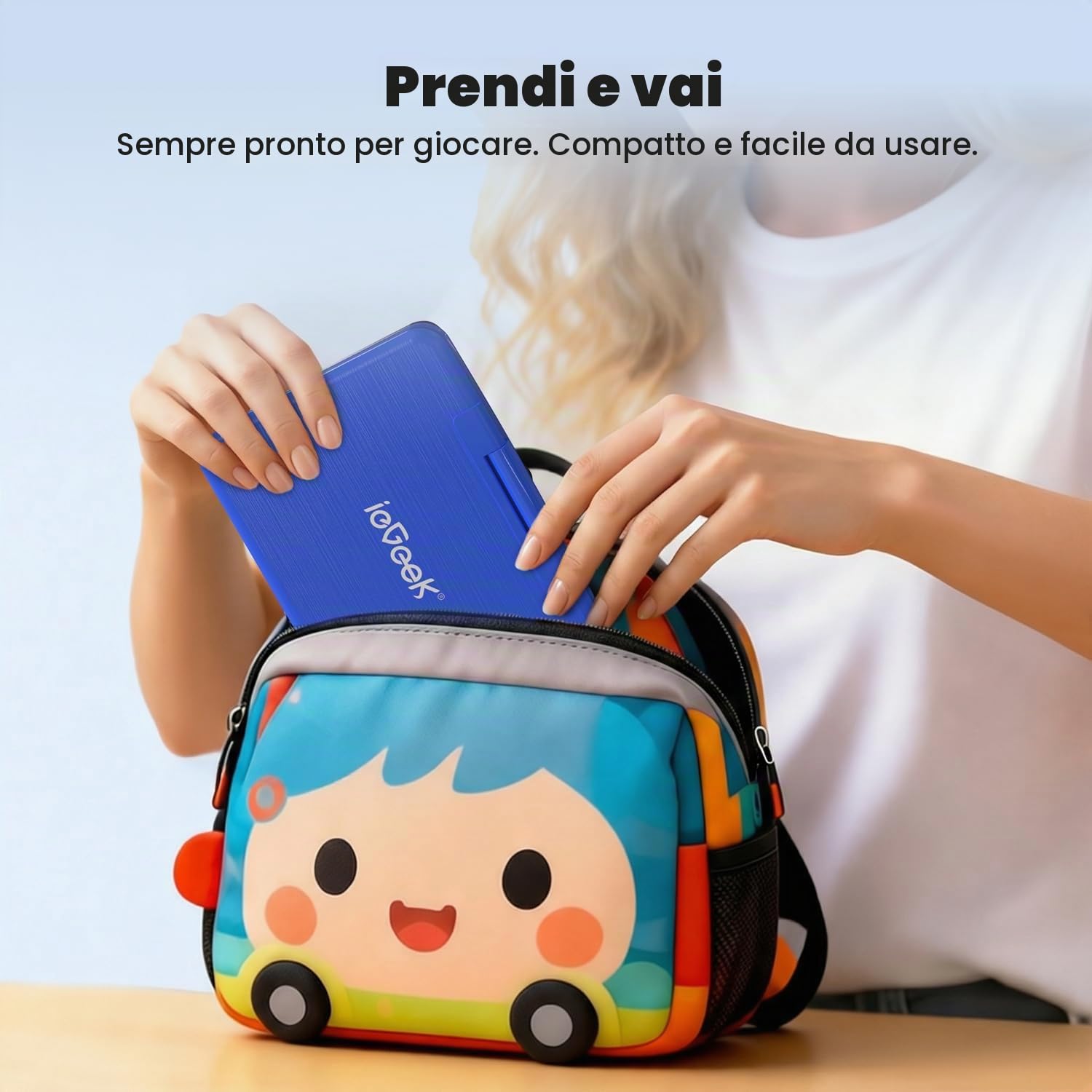ieGeek Lettore DVD portatile da 11,5 pollici con batteria 5 ore, scheda SD, ingresso USB e uscita AV, schermo girevole a 360°, funzione di ripresa, indipendentemente dalla regione