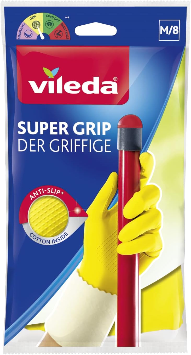 Vileda Gloves Supergrip, M/8, 8690803731021