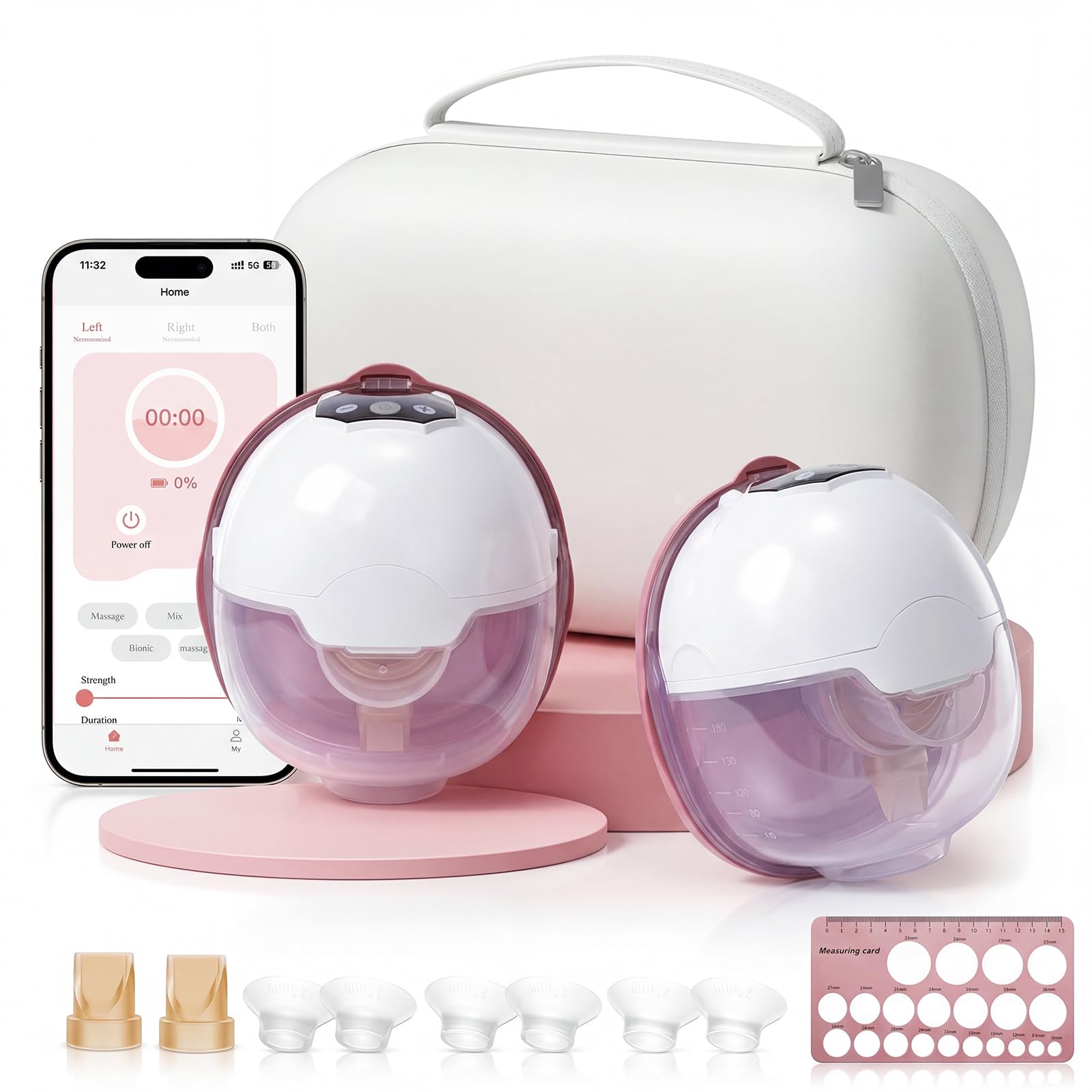 Photo 1 of Wearable Breast Pump,Hands-Free Wireless Electric Pump with App-Controlled 5 Modes,15 Adjustable Intensity Settings Lightweight for Office/Driving/Sleeping with 17/19/21 Flange