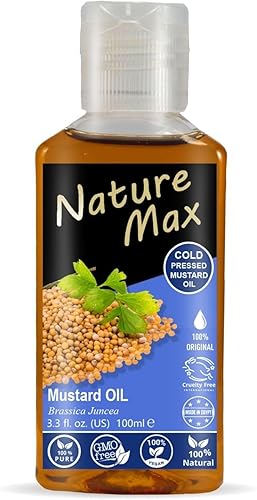 Nature Max Aceite de mostaza Aceites esenciales puro natural sin diluir puro para el cabello, la piel, alimentos y cuidado de la cocina prensado en