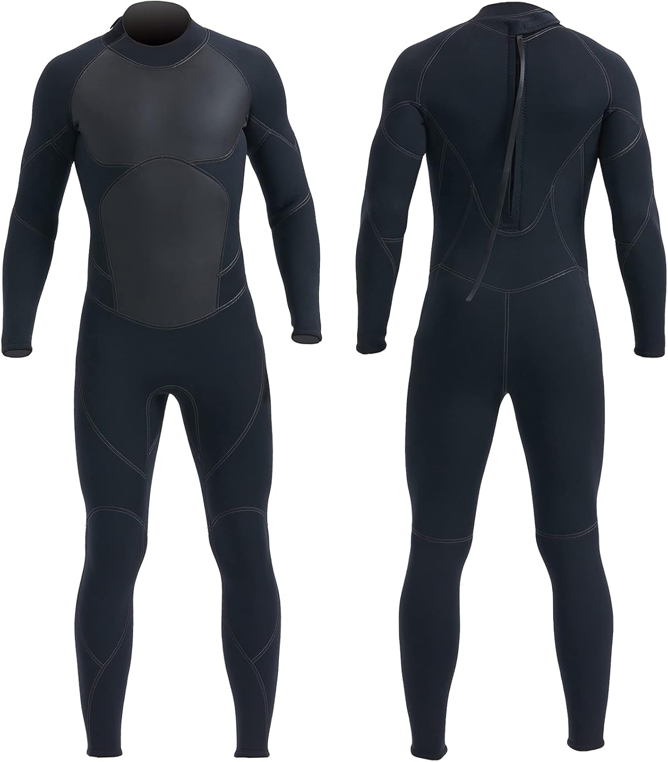 YNFC Diving Suits 3mm Neoprene Wetsuit for Men and Women, Black Full Body Zip One-Piece Swimsuit with Long Sleeve, UV Protection Cover for Surf, Scuba and Snorkeling : Sports & Outdoors