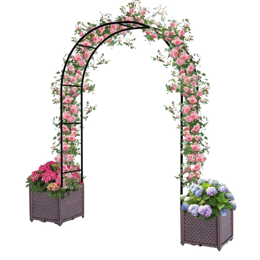 Metalowa pergola, łuk ślubny, stojak na tło, pnącze, roślina do ogrodu kwiatowego, kratka (120x240 cm)