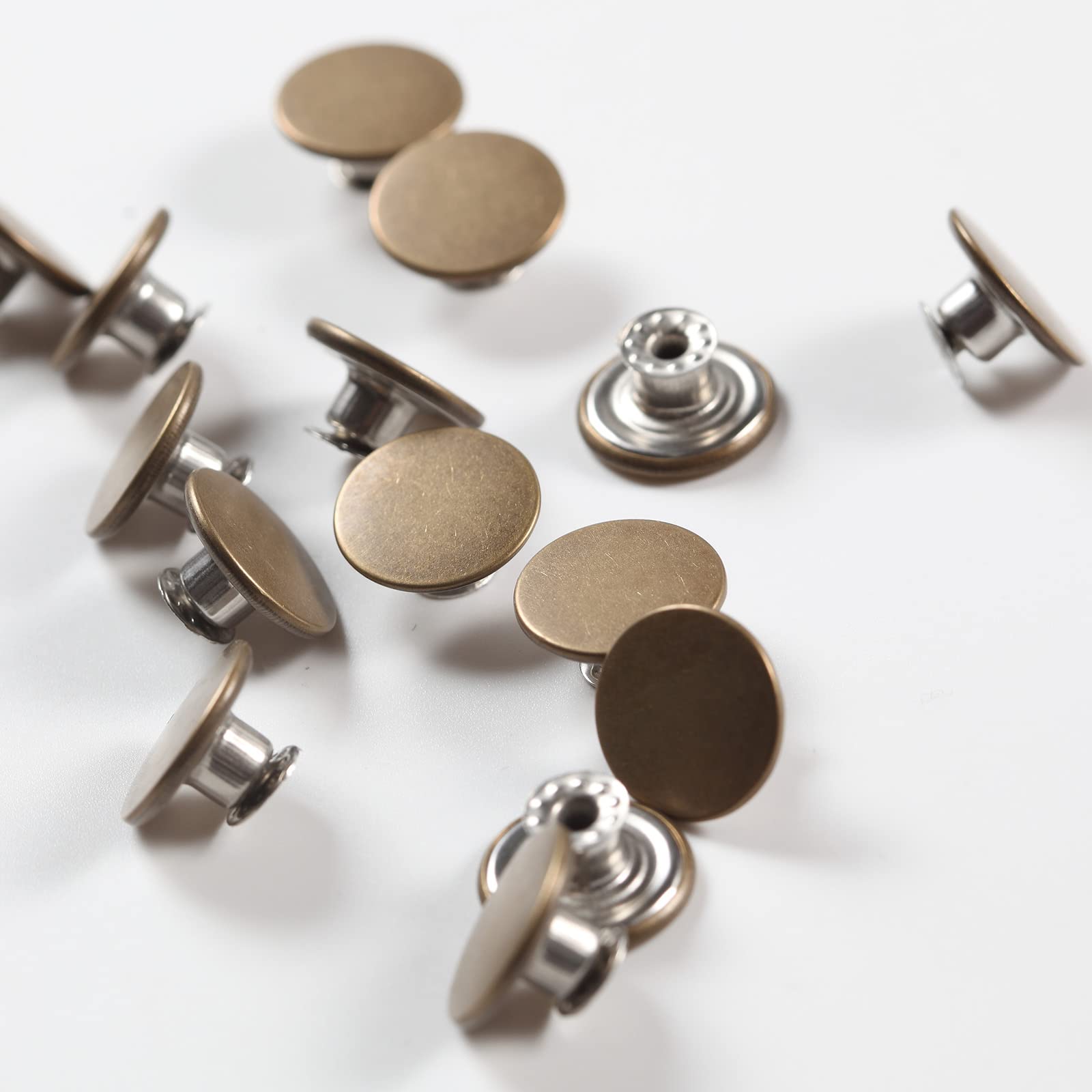 Juego De 40 Botones A Presión De Metal, Remaches De Botón Sin Sellado