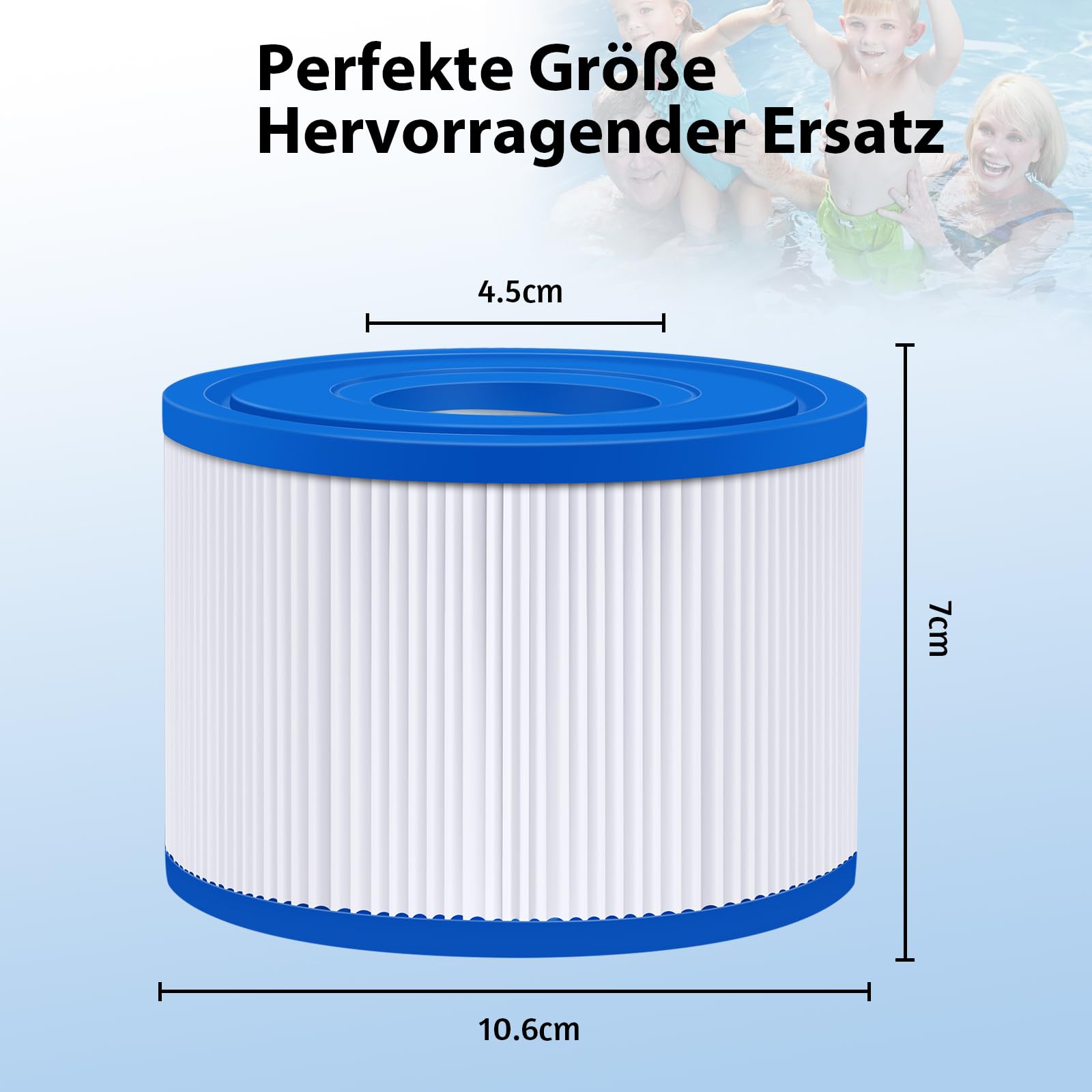 KGC 12 Stück S1 Filter Pool, 10.6cm x 4.5cm x 7cm, S1 Filterkartusche Whirlpool,Aufblasbare Whirlpool-Filter kompatibel, Poolfilter für Intex PureSpa Typ S1, Whirlpool Filter für 29001E Spa