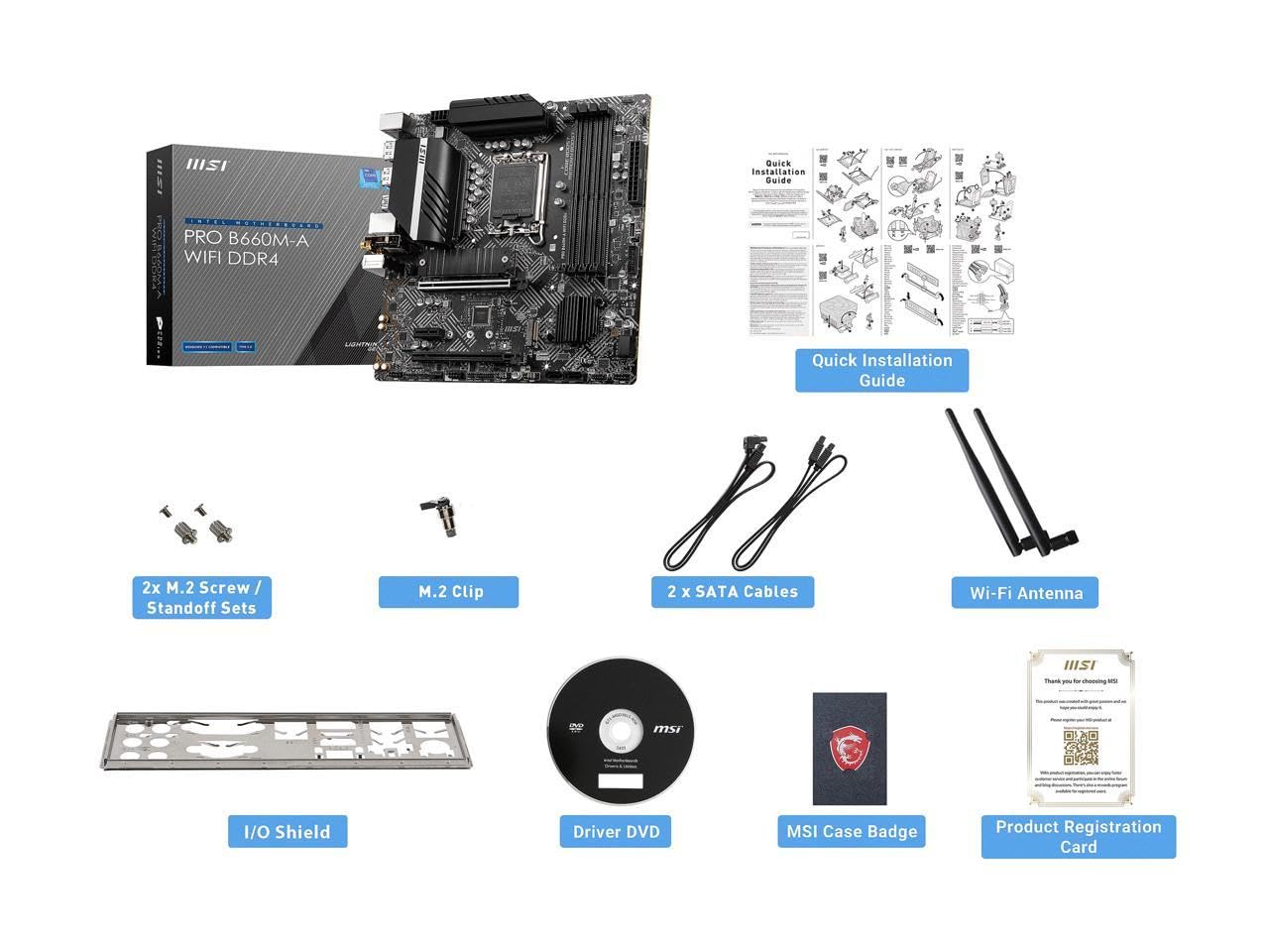 Amazon | MSI PRO B660M-A WiFi DDR5 LGA 1700 Micro ATX