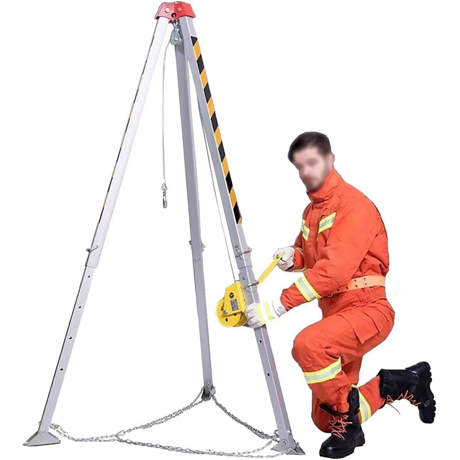 RayGenius Kit De TríPode De Espacio Confinado De TríPode De Rescate De Alta Resistencia con Cabrestante Y ArnéS De Seguridad.,2600LBSWinch