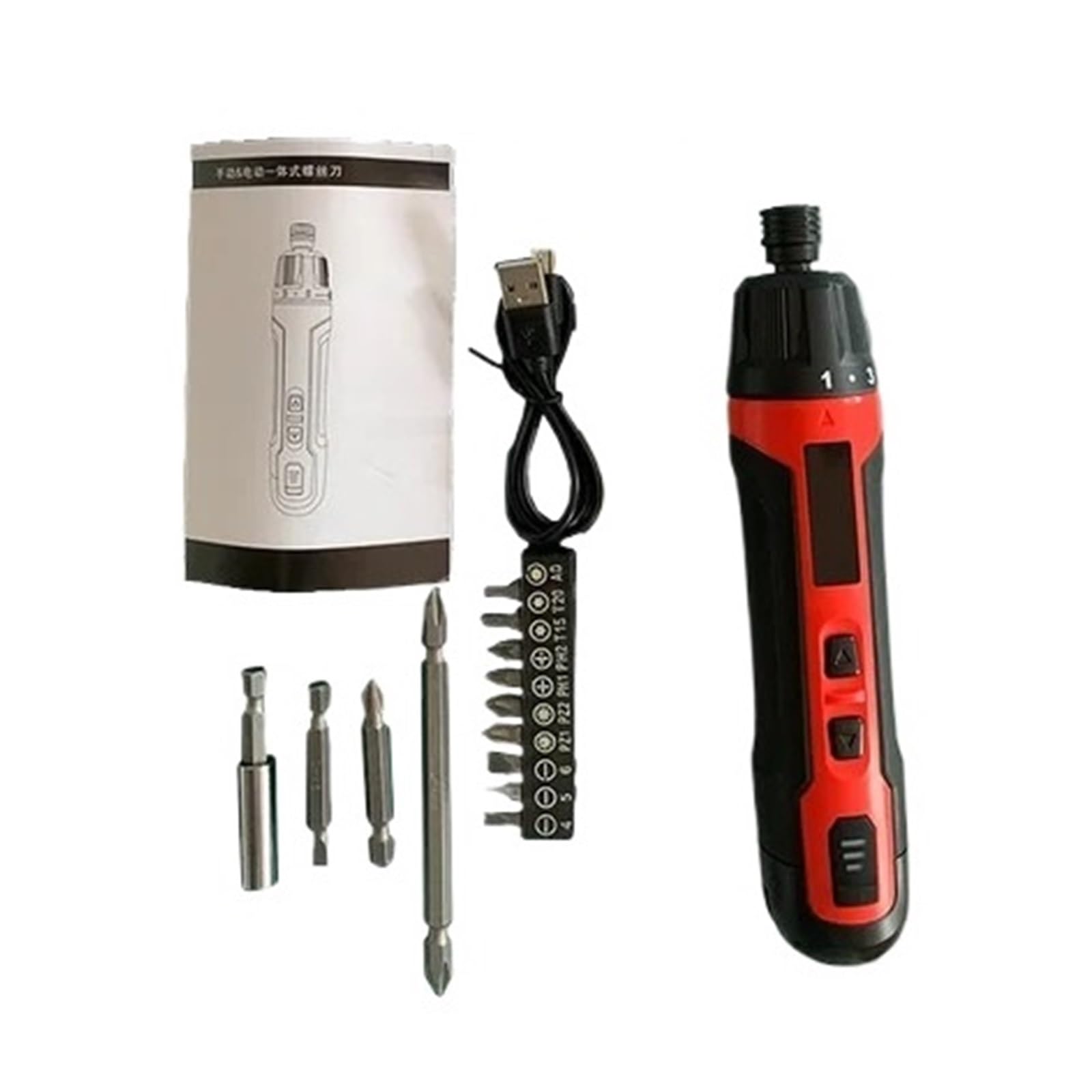 Dothmvgtd Black Red 6-Speed Torque Cordless Electric Screwdriver Rechargeable 2000Mah Mini Drill 3.6V Power Tools Set Household Maintenance Repair Portable Lightweight(Black Red)