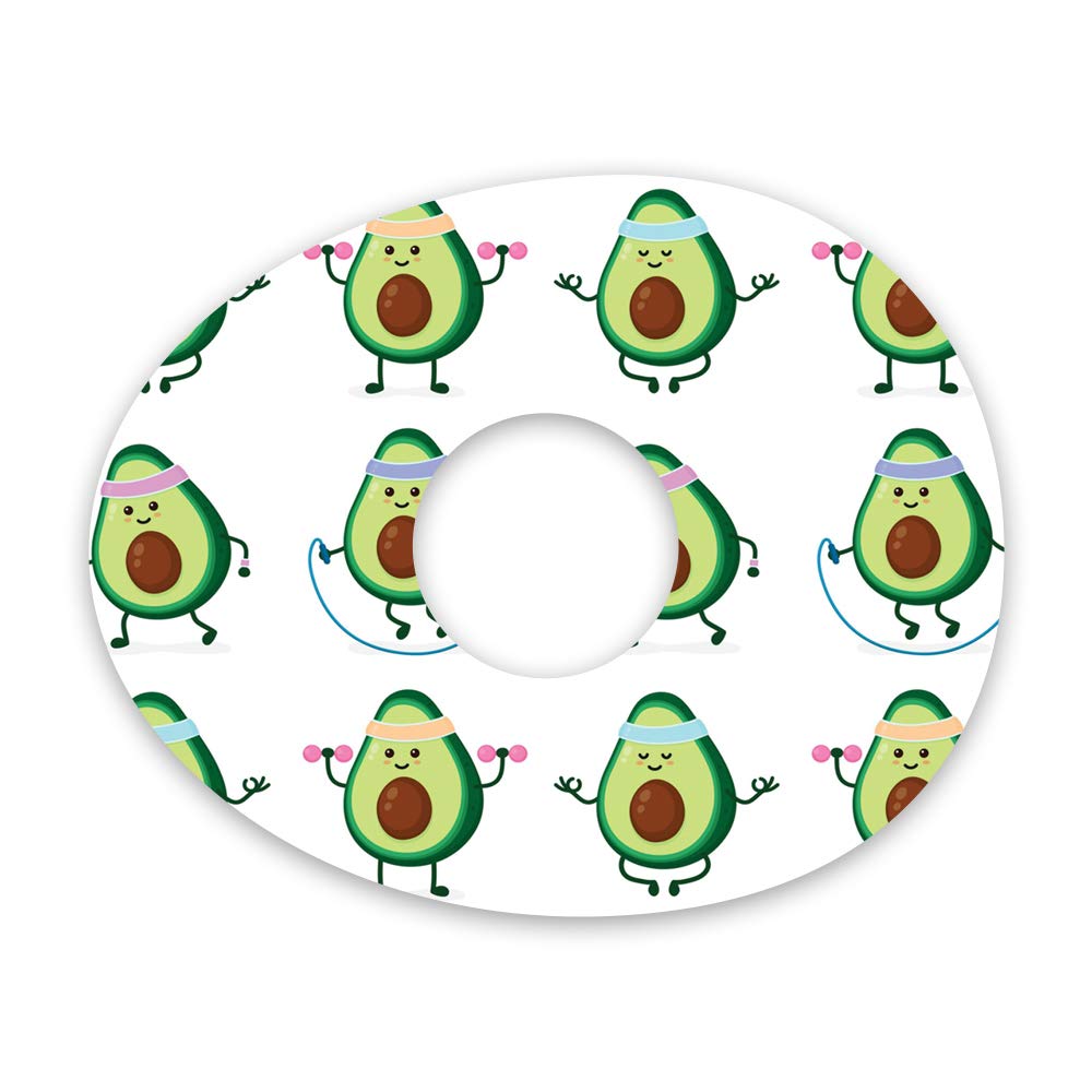 RockaDexAdhesive Patches - Compatible with Freestyle Libre Sensor, Freestyle Libre Adhesive Patch Precut Avocados Design Adhesive Patches with Split Backing, Easy to Apply x 10 Pack