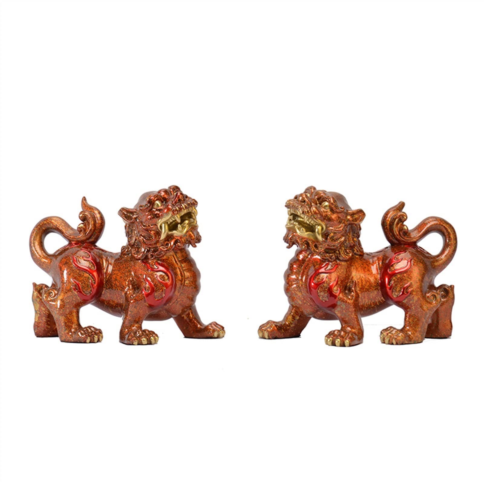 ZZlei2yu-12 Home Decor Ornament A Pair of Brave Brass Entrance Ornaments Rui Animal Decorations Home Living Room Office Decorations Opening Colorful Ornament