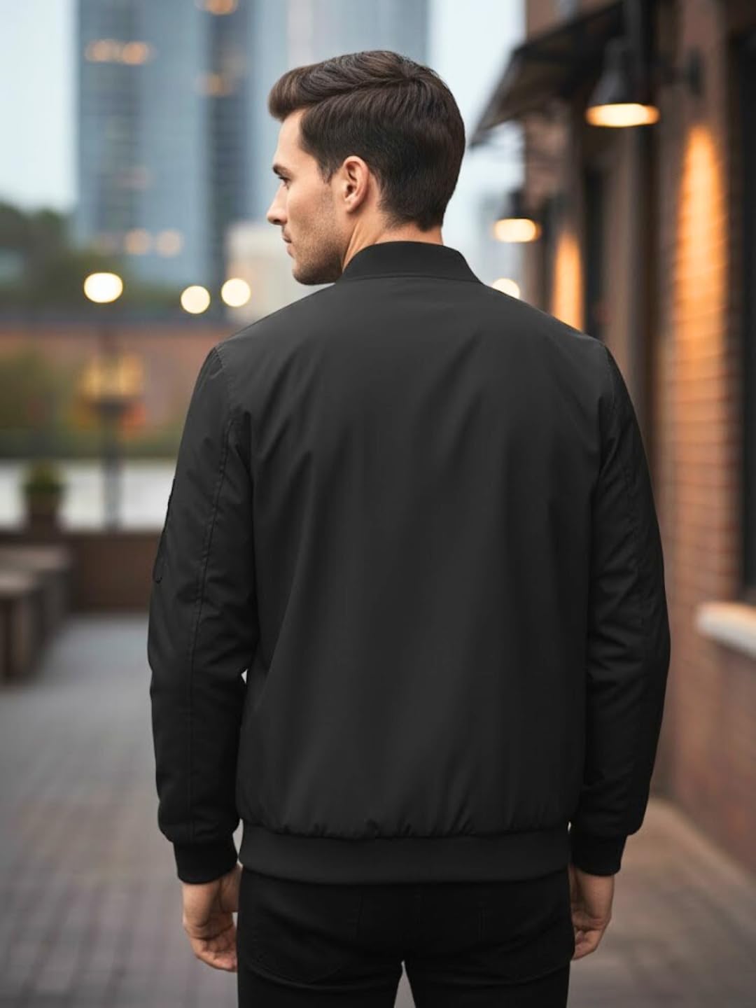 MIA FASHION Jacket for Men Winter Wear Full Sleeves Jacket | Zipper Lightweight Jacket | Casual Bomber Regular Fit (Black-2XL) 1