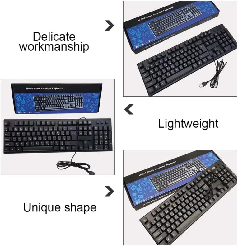 ARTIBETTER Wired USB Keyboard and Mouse Combo Arabic Letter Keyboard with Fast Response Mouse Full Size Computer Accessories for Home Office Daily Use image 5