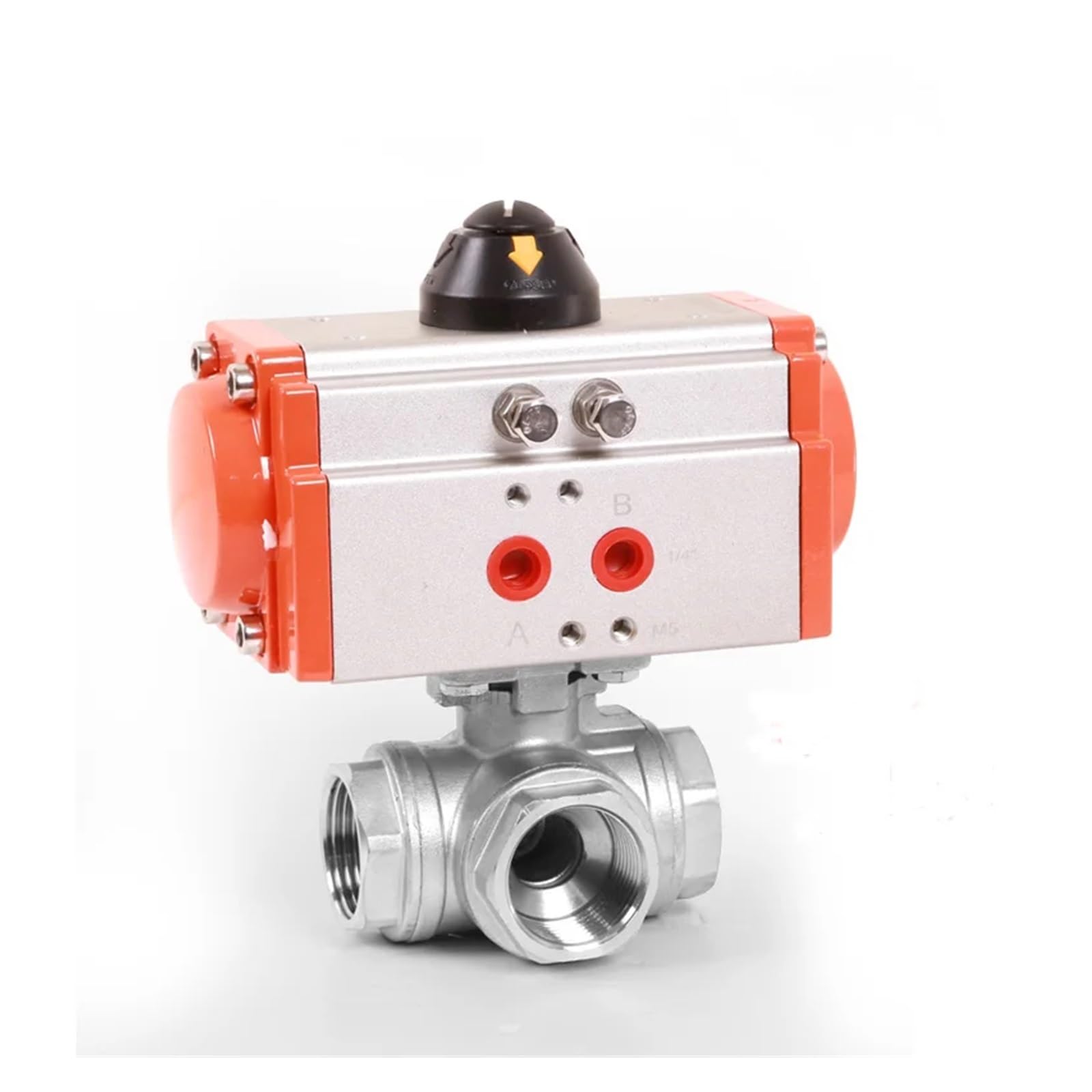 Siłownik zaworu kulowego pneumatycznego Q614/5-16P dwustronnego działania 3-drożny DN32/DN40 SS304 Zawór kulowy pneumatyczny(Dn40,L)