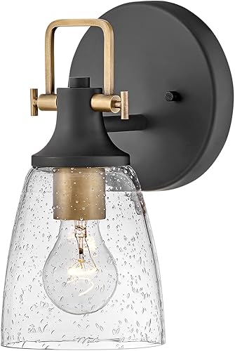 Miniatura 14 de Hinkley Easton - Accesorio de tocador de baño de tres luces, moderno industrial, pantalla de vidrio transparente, se monta hacia arriba o hacia