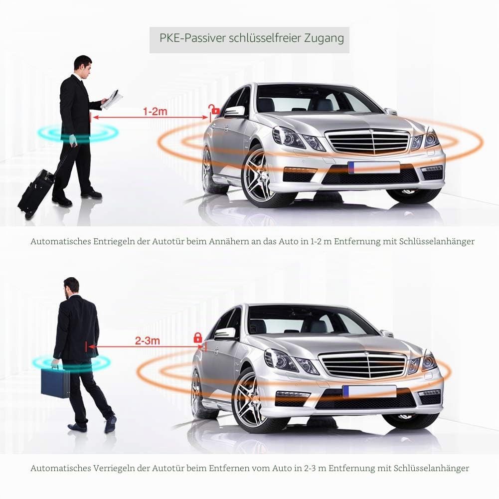 Easyguard Autoalarm-System, schlüsselloser Zugang, PKE-Fernbedienung, Motorstart/-Stop-Taste, automatisches Sperren oder Entsperren der Autotür, passend für die meisten dc12v Autos