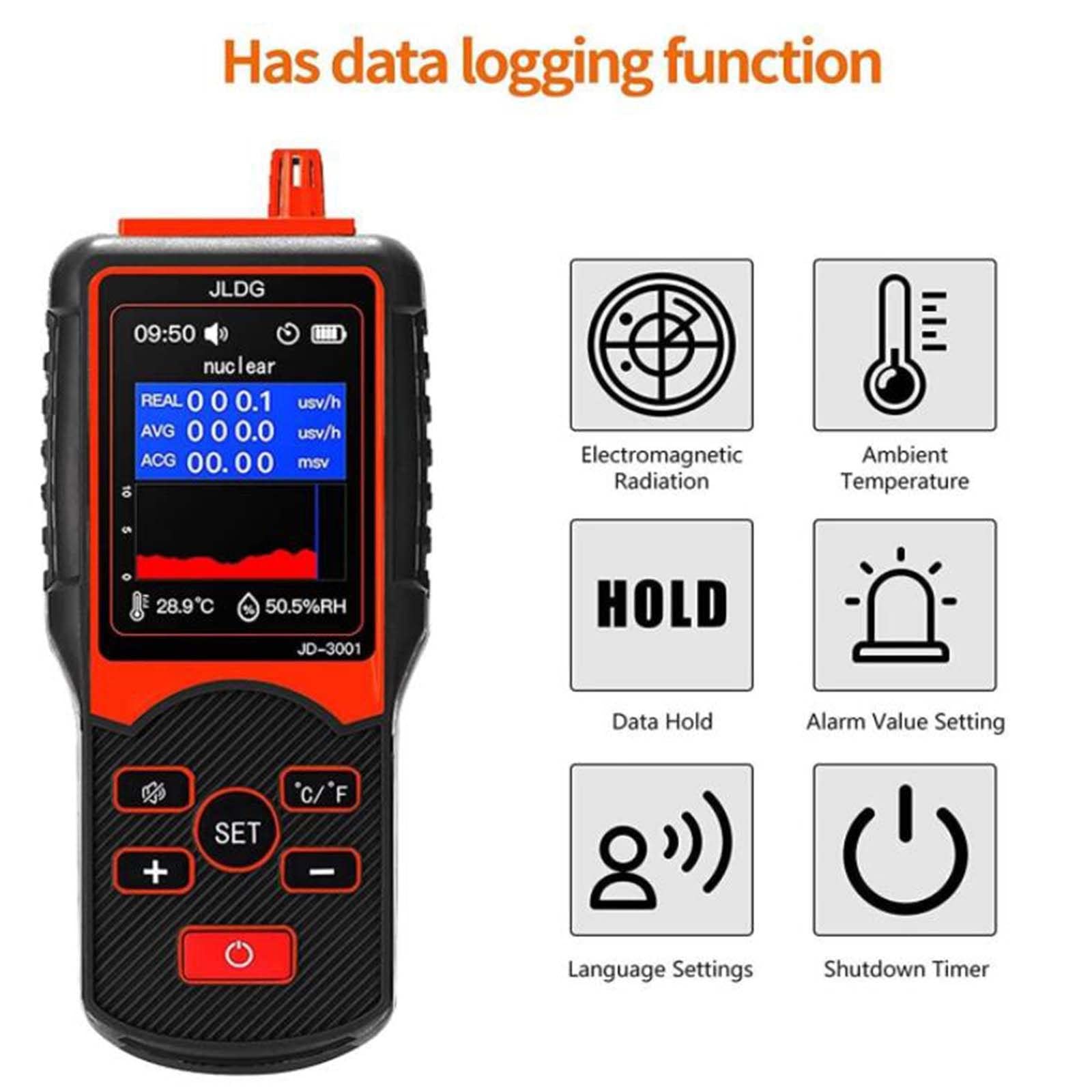 Detector de radiación, Contador Geiger de Alta precisión, Contador Geiger - Detector de radiación dosímetro for medir la radiactividad, detección de Rayos X