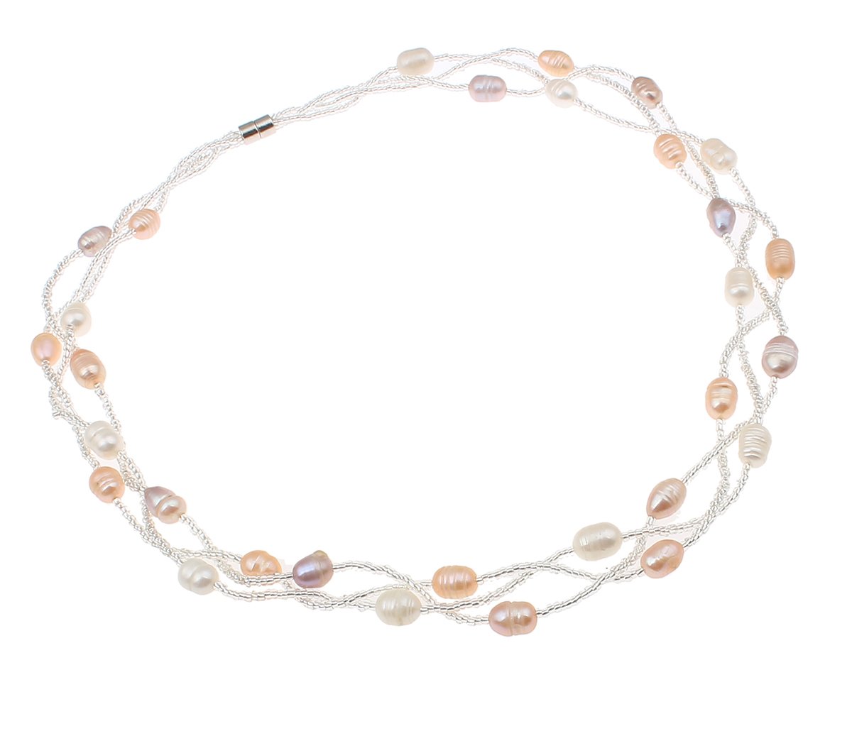 Treasure Bay Parure composta da collana, bracciale e orecchini con perle d'acqua dolce naturali