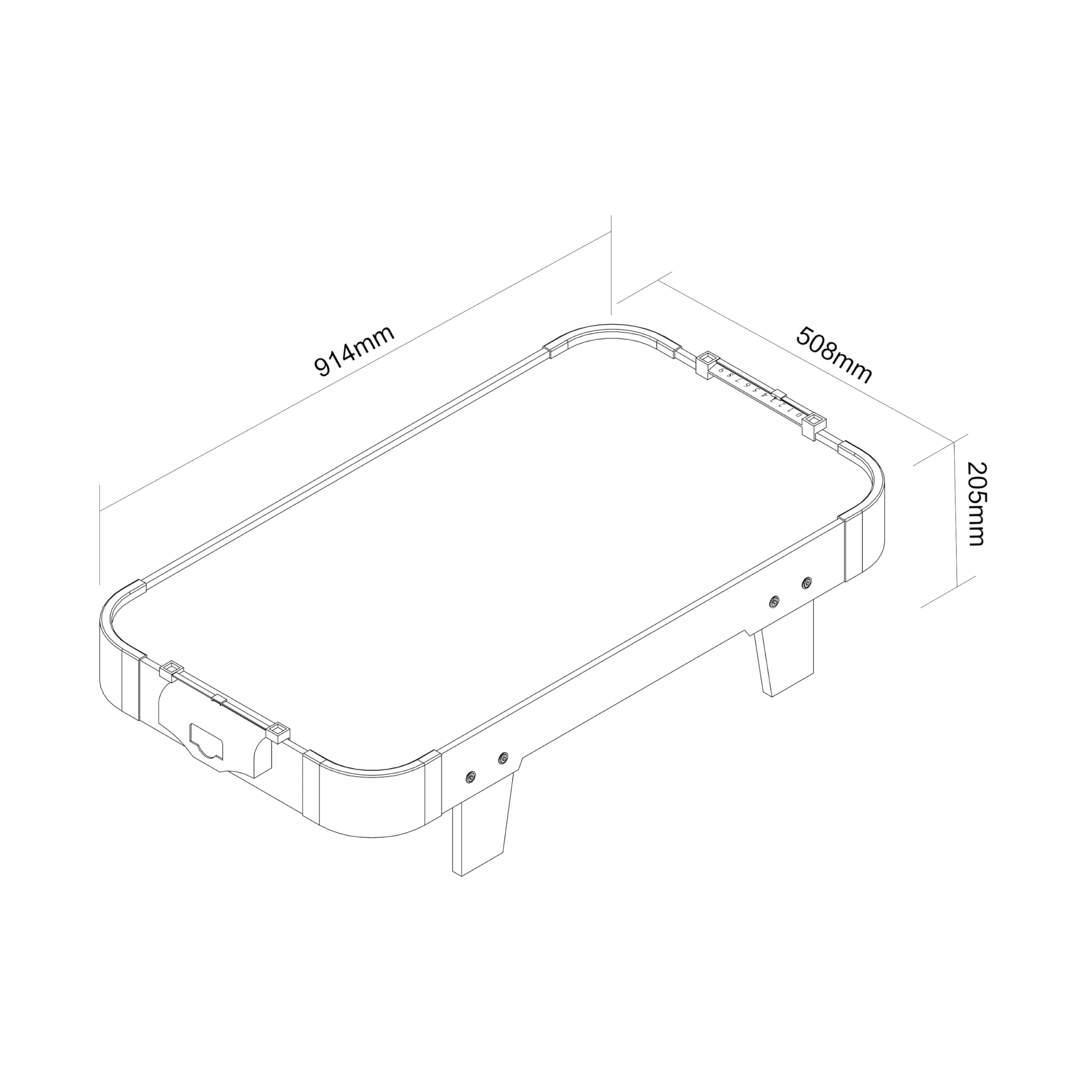 Cougar Mini Tavolo da Air hockey, 3 ft, rovere/grigio | Tavolo da air hockey con accessori (disco e spintori) | per Adulti - Motore elettrico 12 V | Dimensioni: 92 x 51,5 x 25 cm