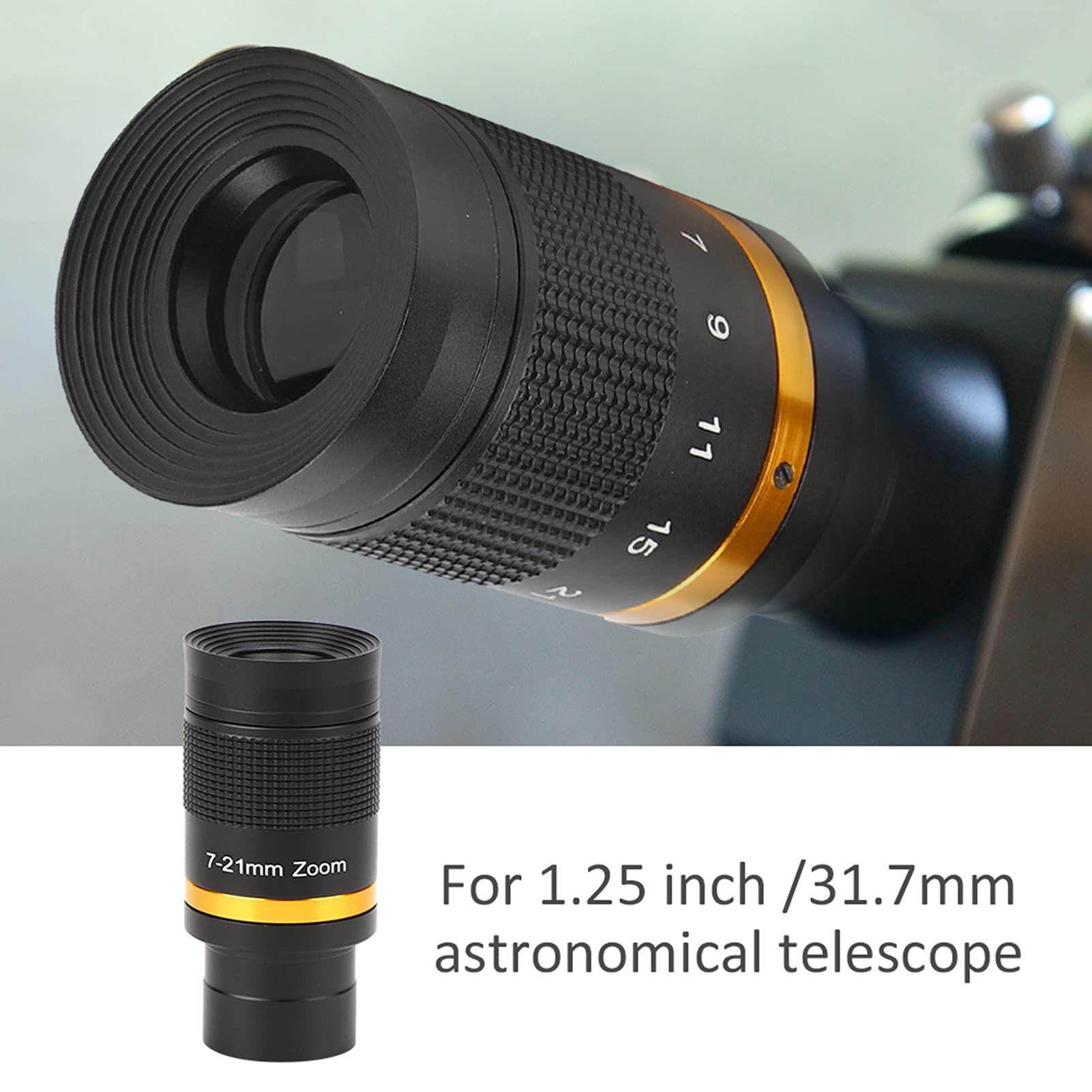 Occero di telescopio Sustvita 7-21 mm Telescopio astronomico professionale oculare zoom per osservazione 1,25 pollici/31,7 mm