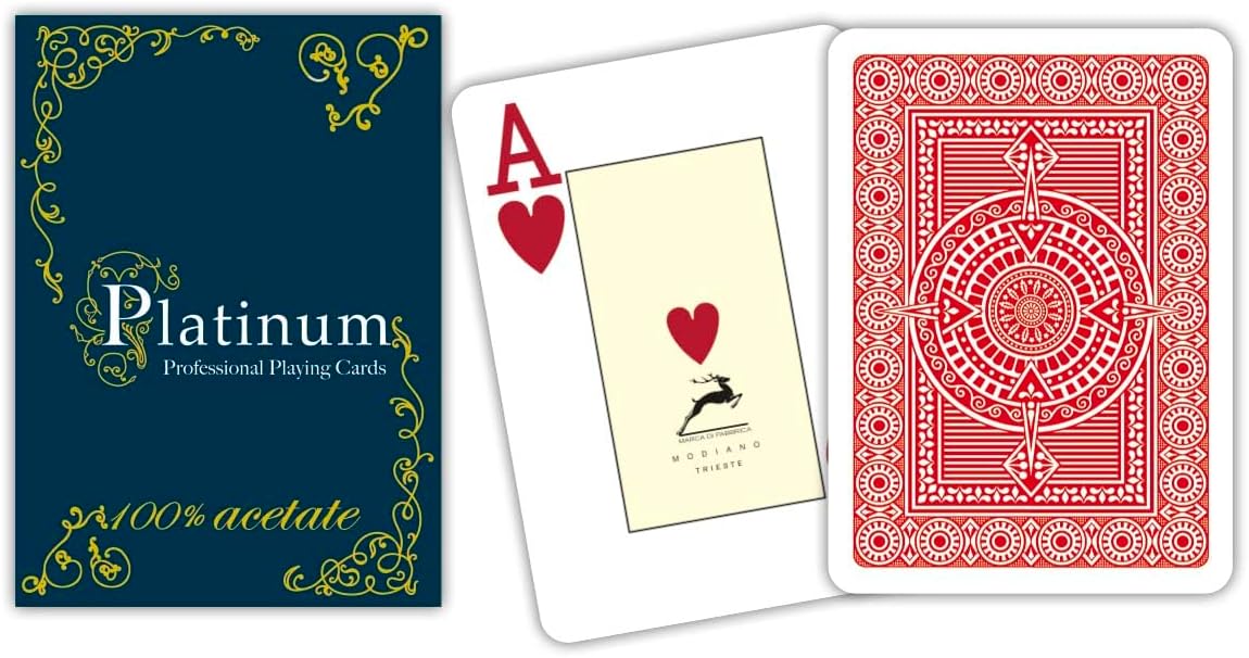 Modiano Red Platinum Acetate Poker Playing Cards