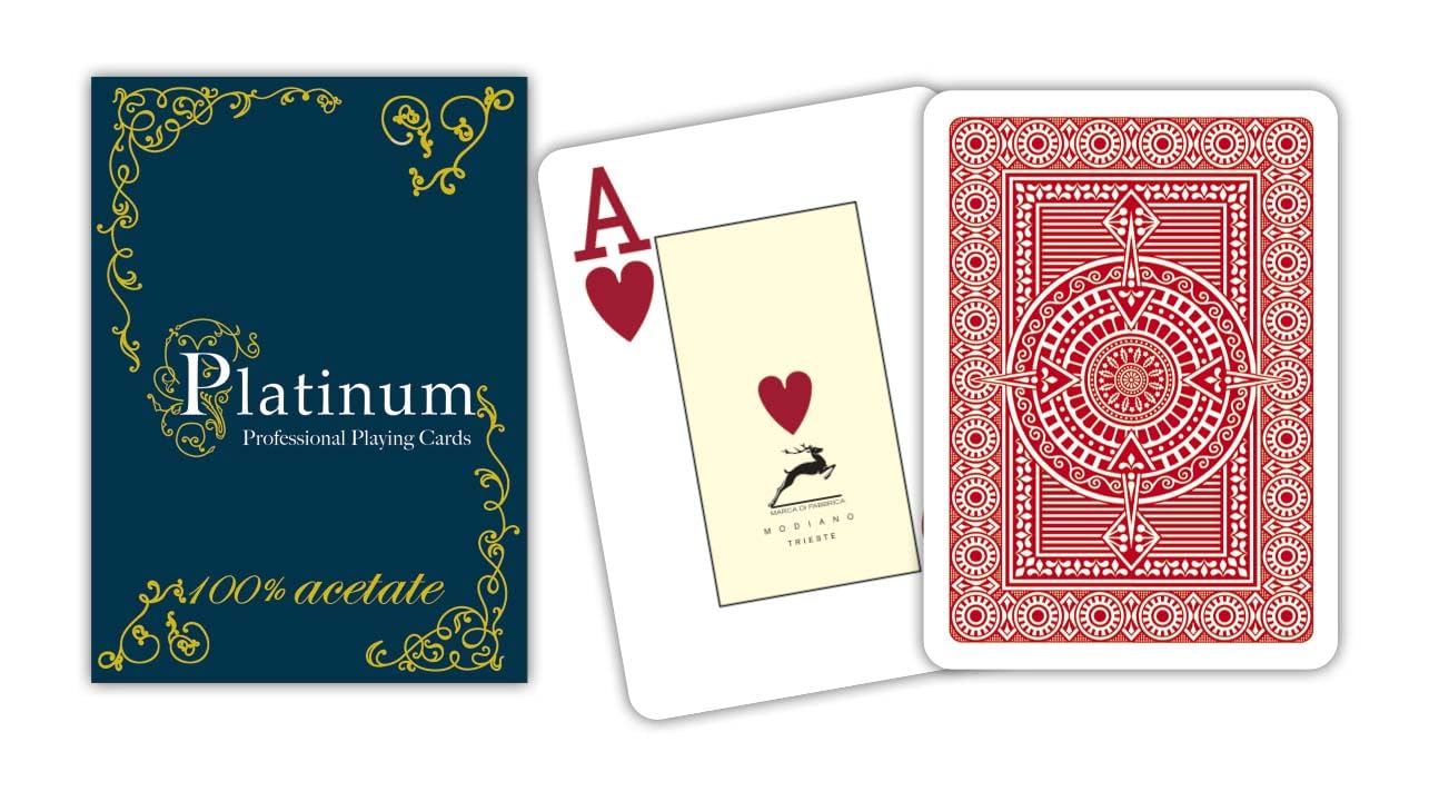 Modiano Red Platinum Acetate Poker Playing Cards