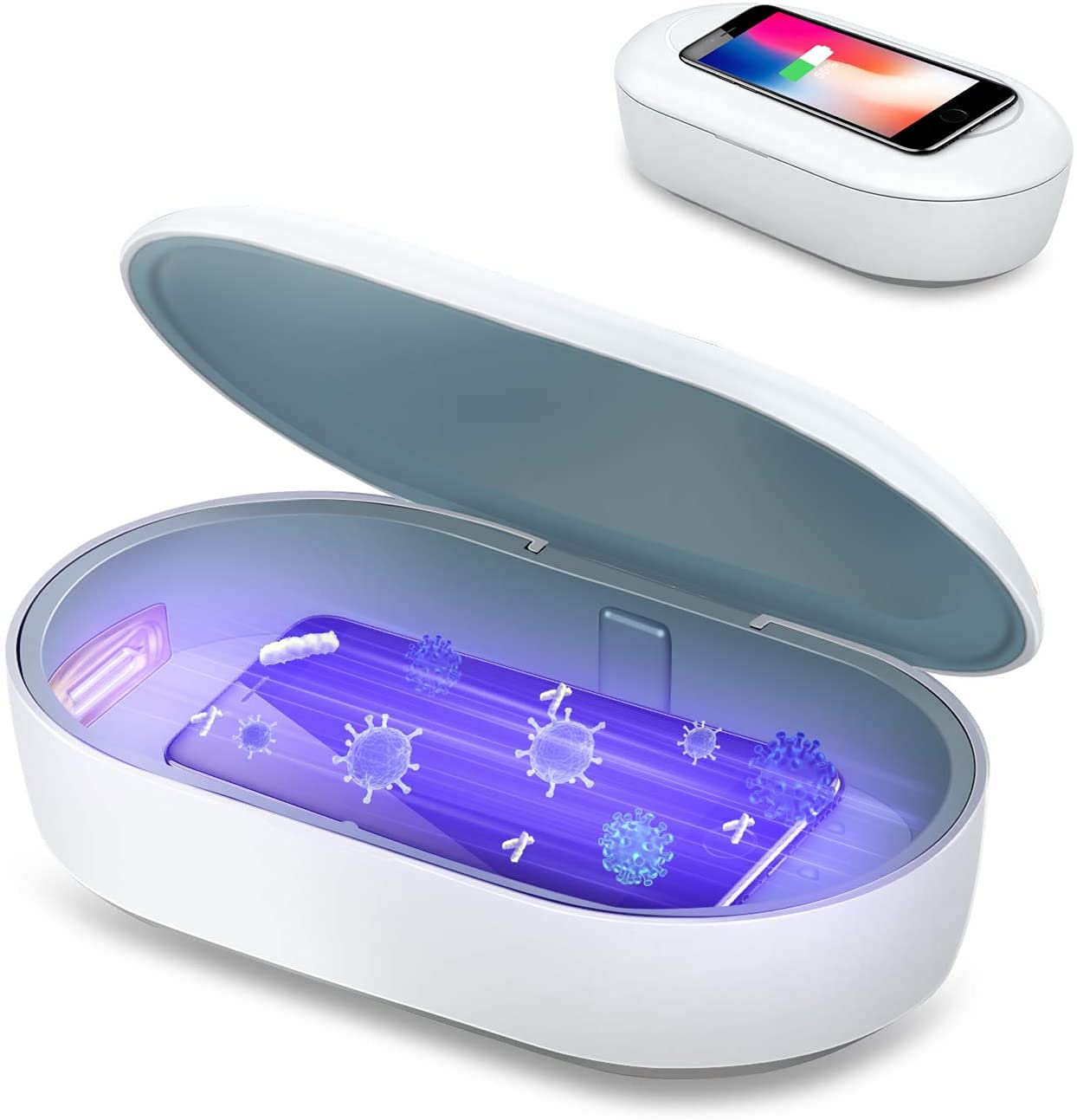 UV Phone Sanitizer Box - UVC Light Cell Phone Sterilizer and Disinfection Phone Cleaner with Aromatherapy Function Disinfector for iPhone Android Smartphone Toothbrushes