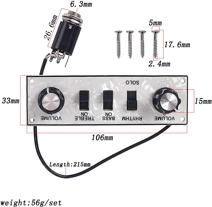 Alnicov Wired Loaded Control Plate Harness Switch Knobs，for Guitar Parts Replace