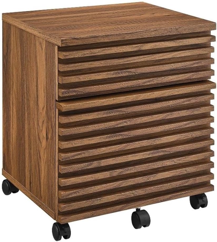 Modway EEI-5704-WAL Render Wood File Cabinet, Walnut
