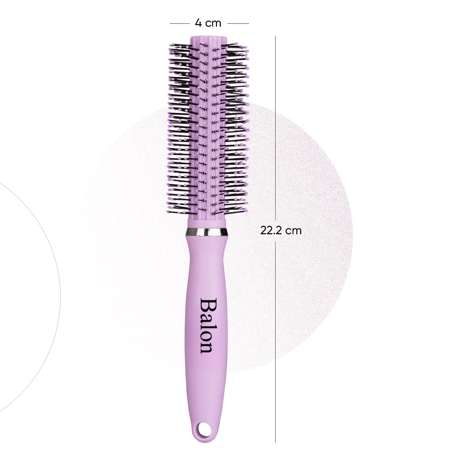 BALON Round Rolling Curling Roller Hair Comb Brush With Soft Nylon Bristles For Men, Women, Girls & Boys (Green) 3