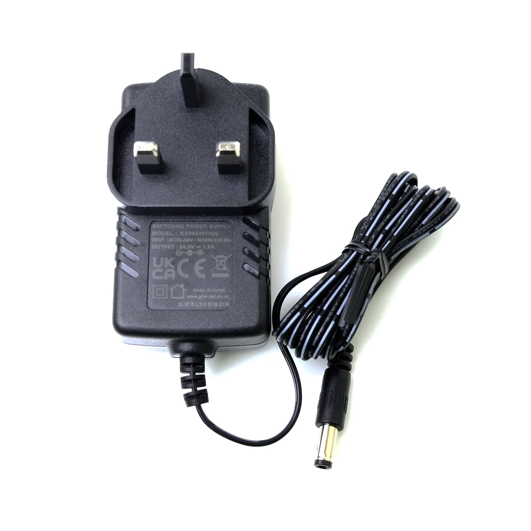 G.W.S® AC 100-240V AC to DC 24V 1A 24W LED Power Supply Adapter 2.5mm x 5.5mm Jack UK Plug for DIY LED Strips, CCTV Camera