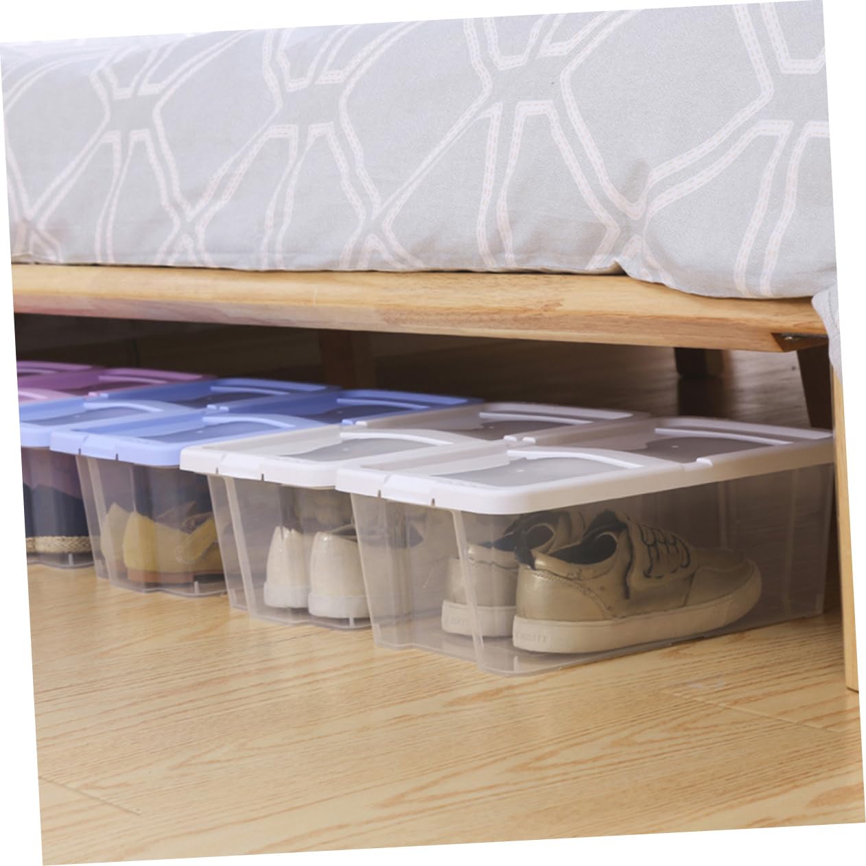 Caja de Zapatos 2 Piezas de Plástico Transparente Apilable