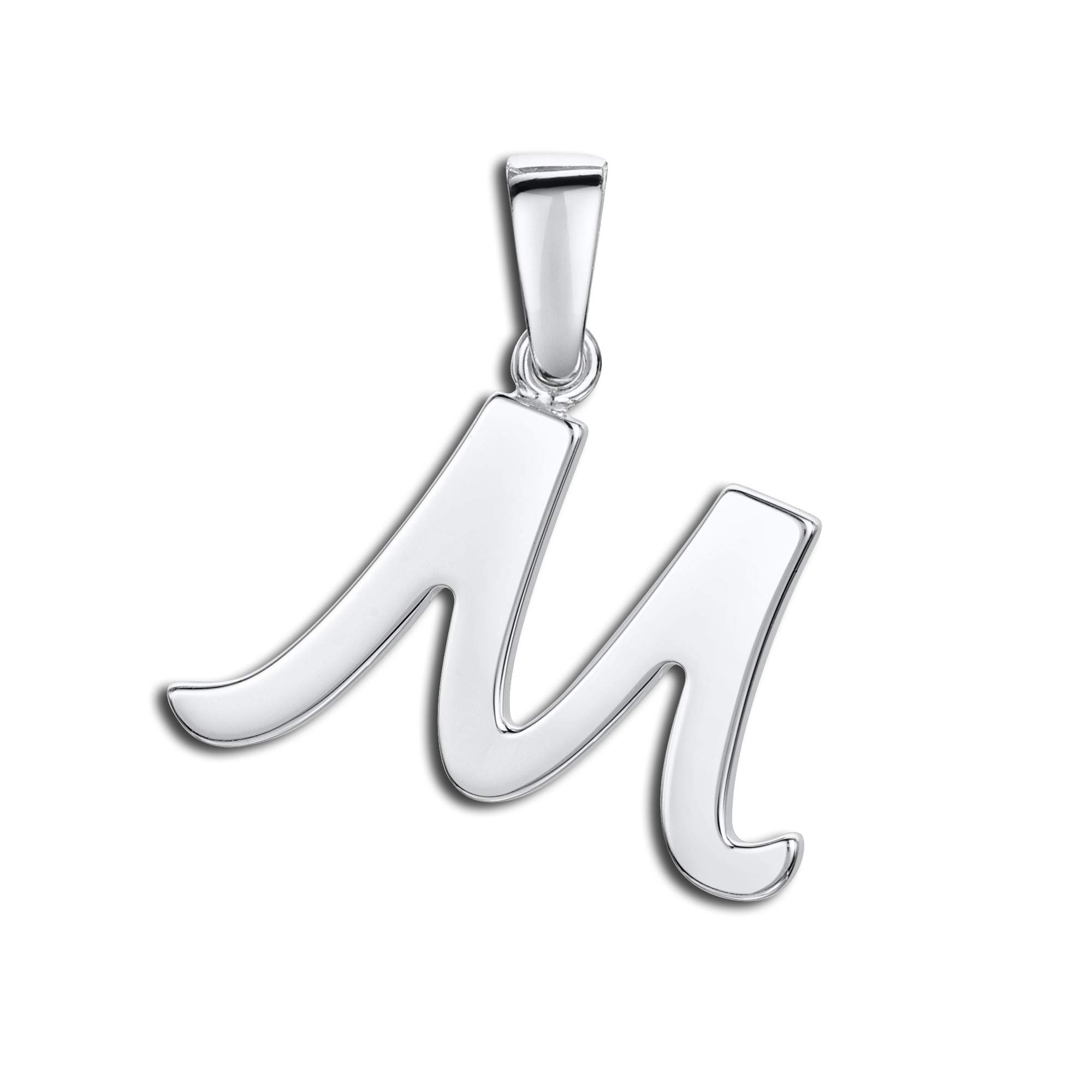 Amberta925 Sterling Silver Alphabet Letter Pendant - Personalized Charm for Women - Stackable Symbol - Various Styles