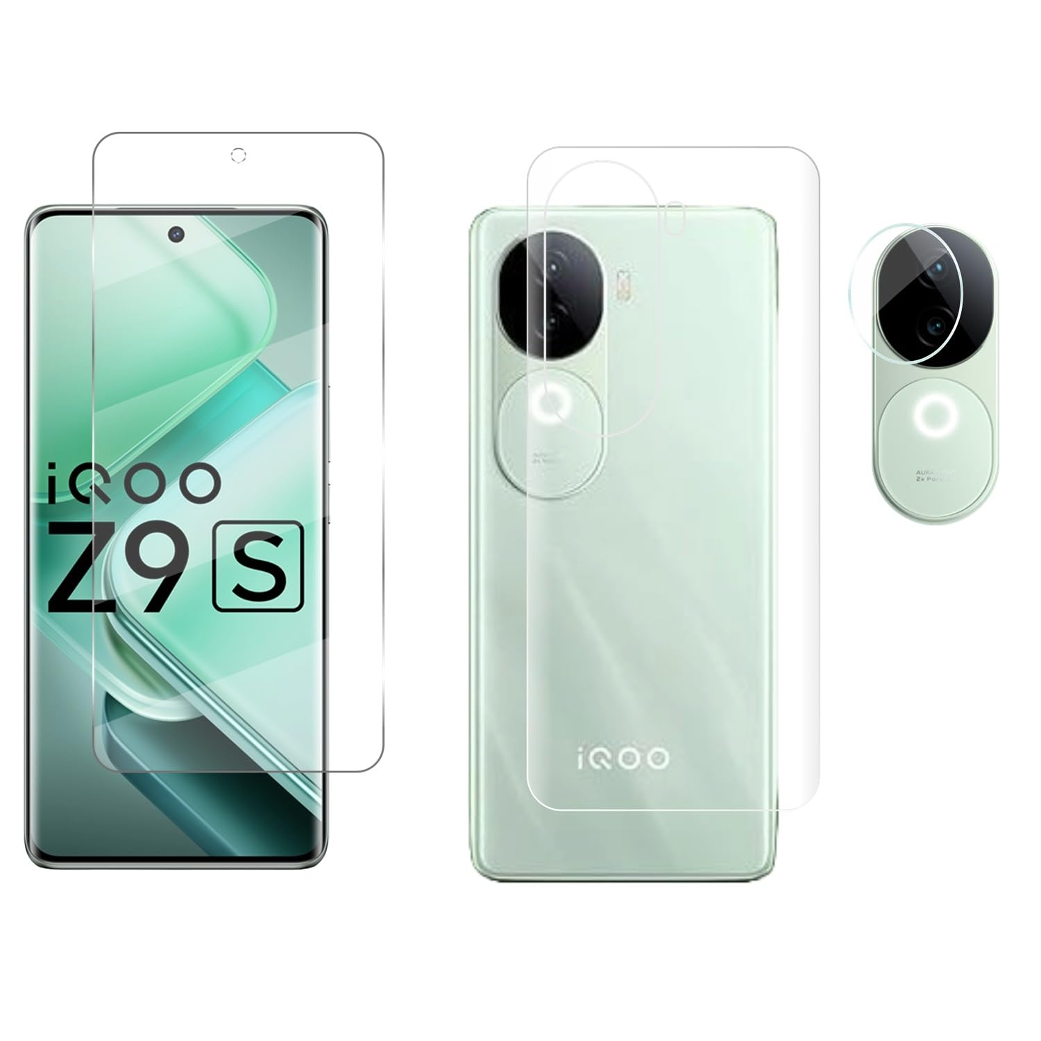 KTCOO 3in1 Combo Screen Protector for iQOO Z9s 5G Anti Scratch Front & Back Guard + Camera Lens Nano Glass - |Front&Back + Camera Guard| (B0DGXWS3T4) Amazon Price History, Amazon Price Tracker