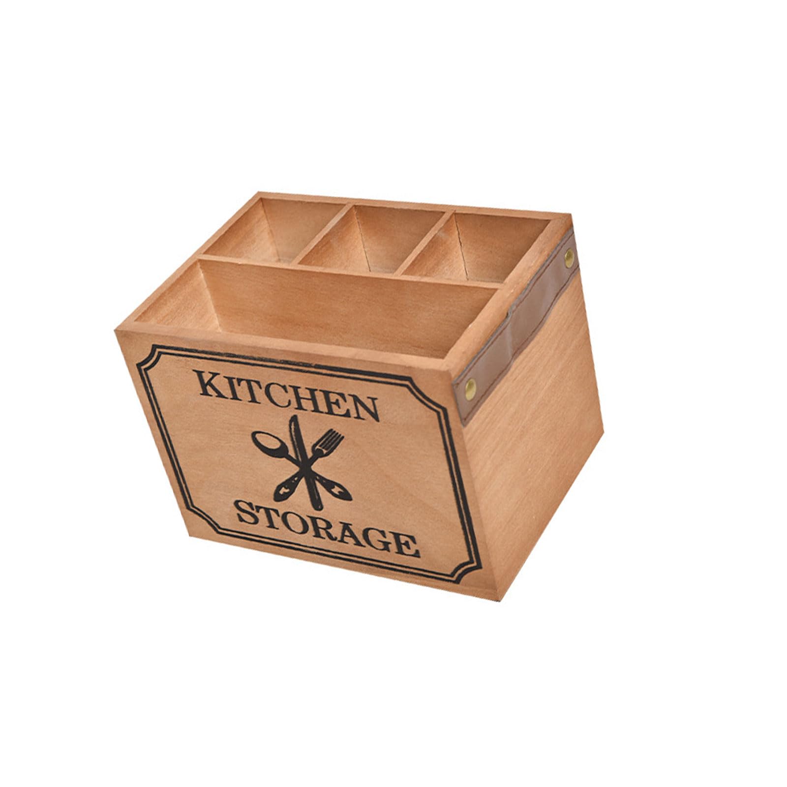CAZSTYK Wood Cutlery Organizers Sturdy Wood Napkin and Organizers for Efficient Kitchen and Dining Room Use Storage Box