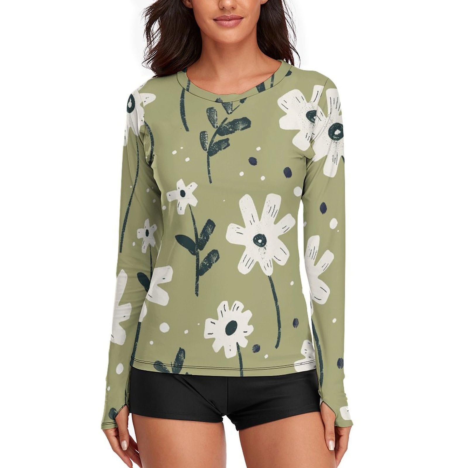Chemise de soleil manches longues femme haut entraînement léger sport randonnée - 8