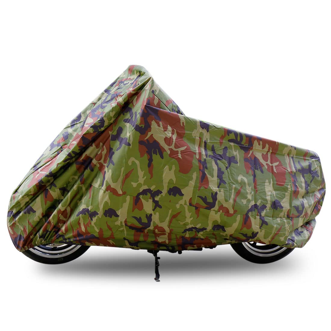 sourcing map Housse de Protection Bâche pour Moto Scooter Couverture Etanche Imperméable en Polyester 190T protège votre moto de la pluie, Rayon UV, poussière, Taille: XXL, Couleur: Camouflage