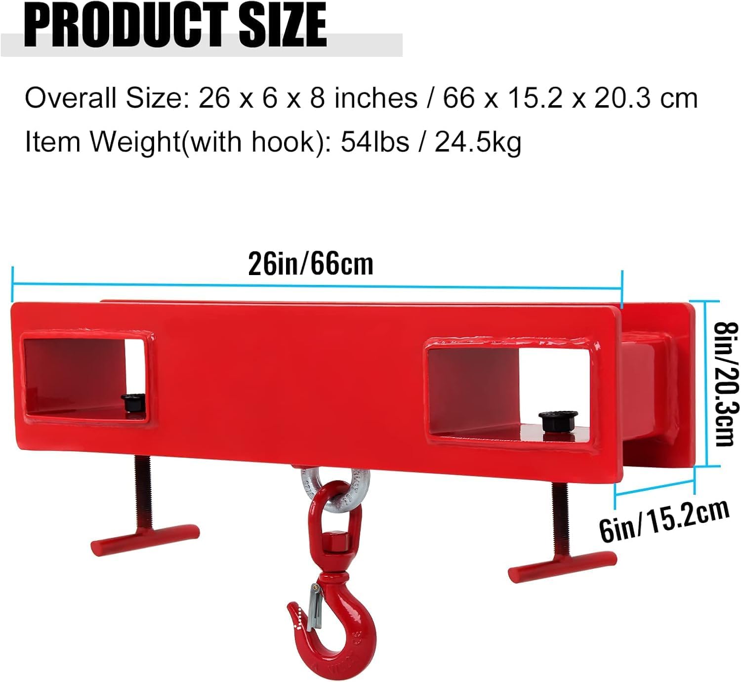 Forklift Mobile Crane, Forklift Crane Attachment 2 Hooks, Forklift Lifting Hoist W/Truss Jib Boom, Forklift Extension, Forklift Boom Attachment Towing Handling Equipment,2T